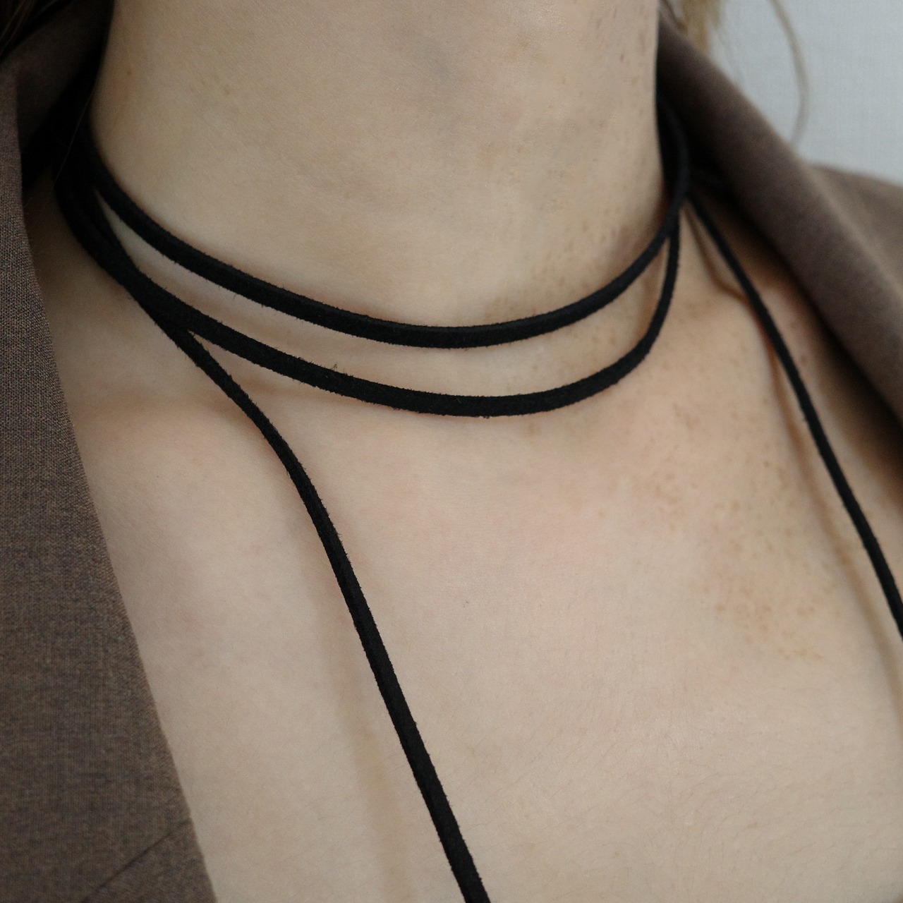 stainless code choker necklace2 SN086