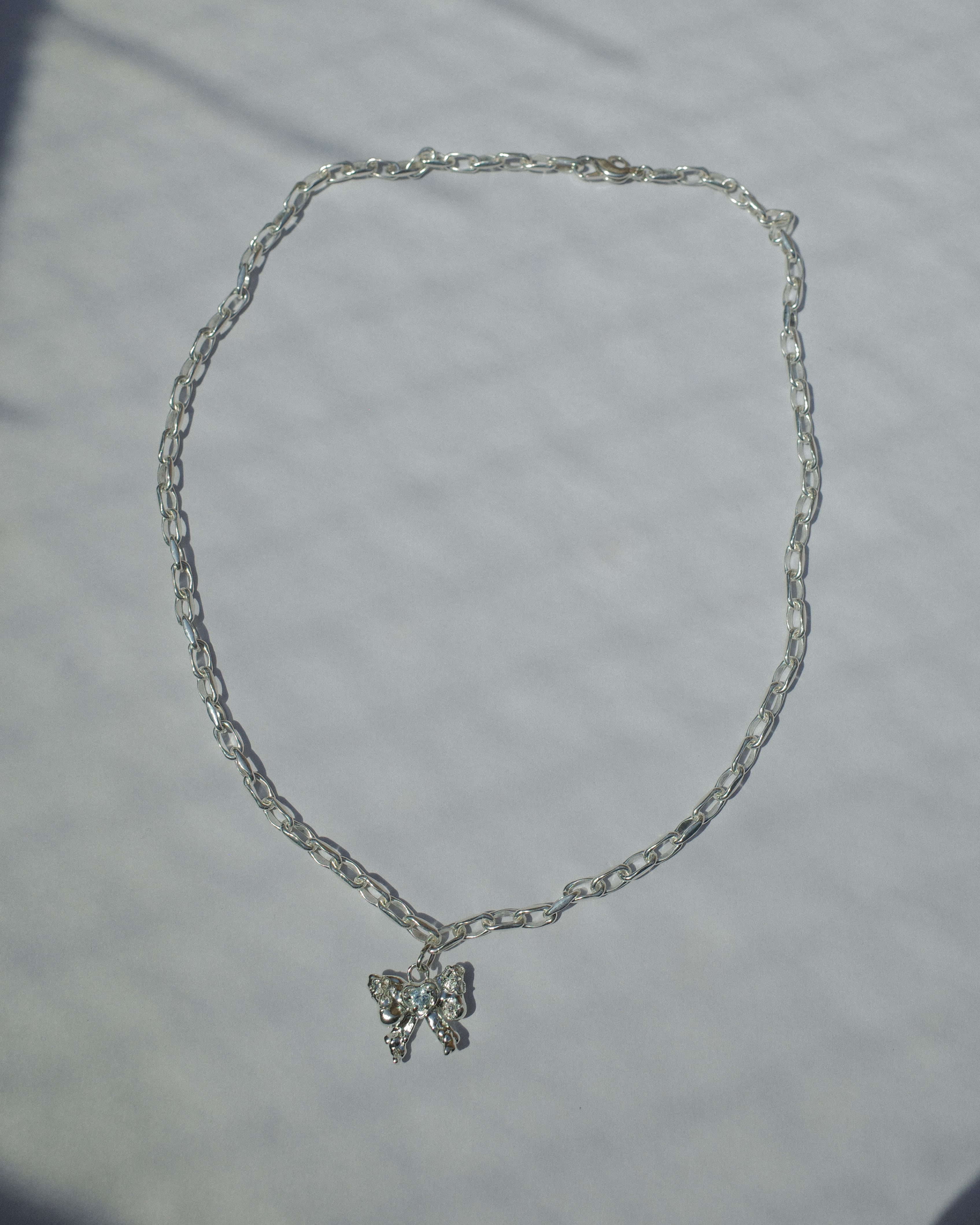 ribbone サクラ bone HEART stone necklace thick silver925 #LJ23116N-thick