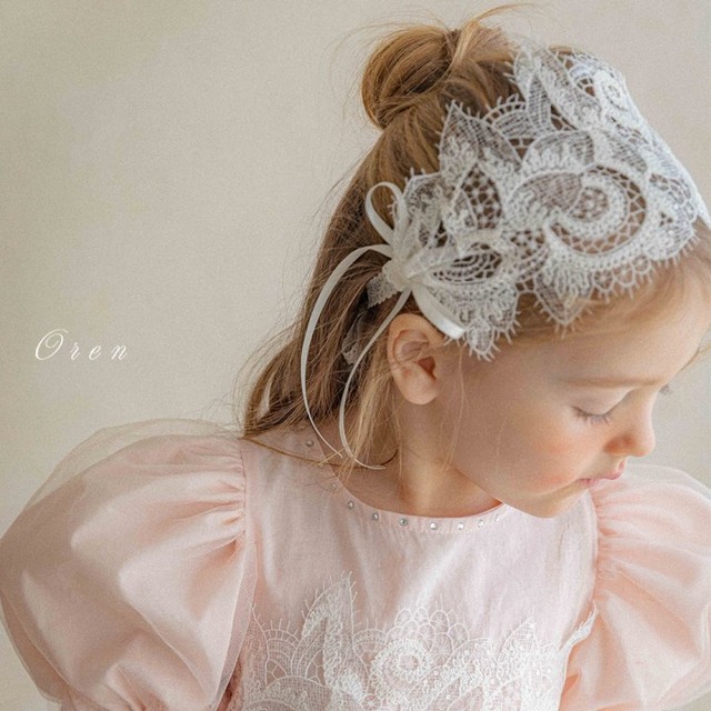 【取寄】oren｜evelyn lace hairband｜エヴリンレースヘアバンド｜FREE｜kids｜26 summer