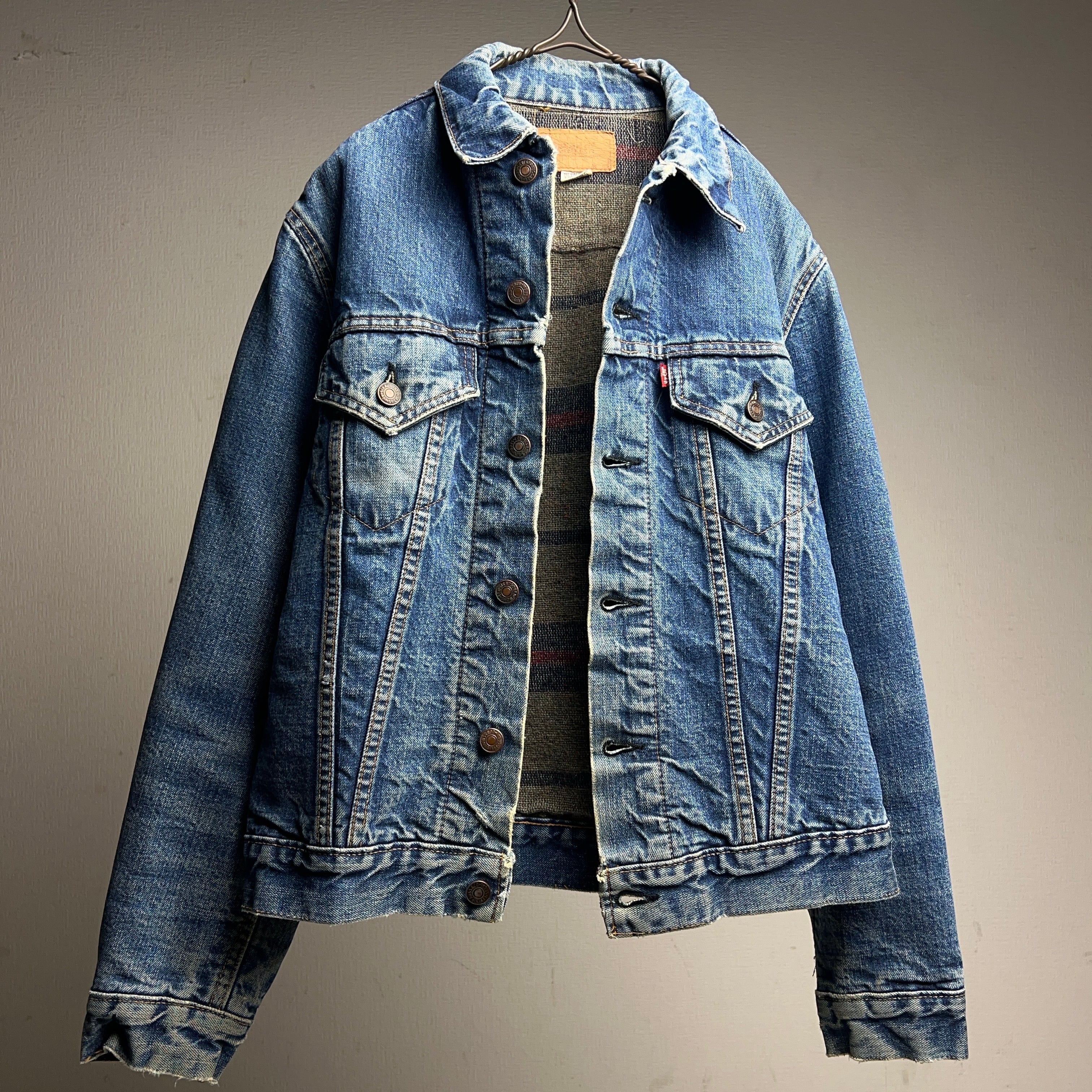 60's~70's LEVI'S 70505-0317 Blanket Lined BIG E Denim Jacket 60