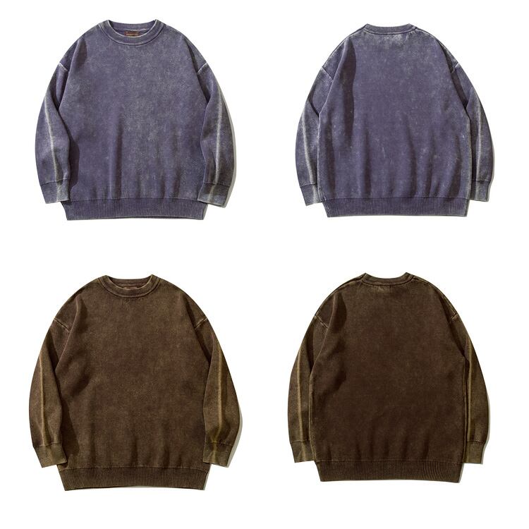 ★AMERICAN RETRO OLD WASHED PLAIN SWEATER　　　07344