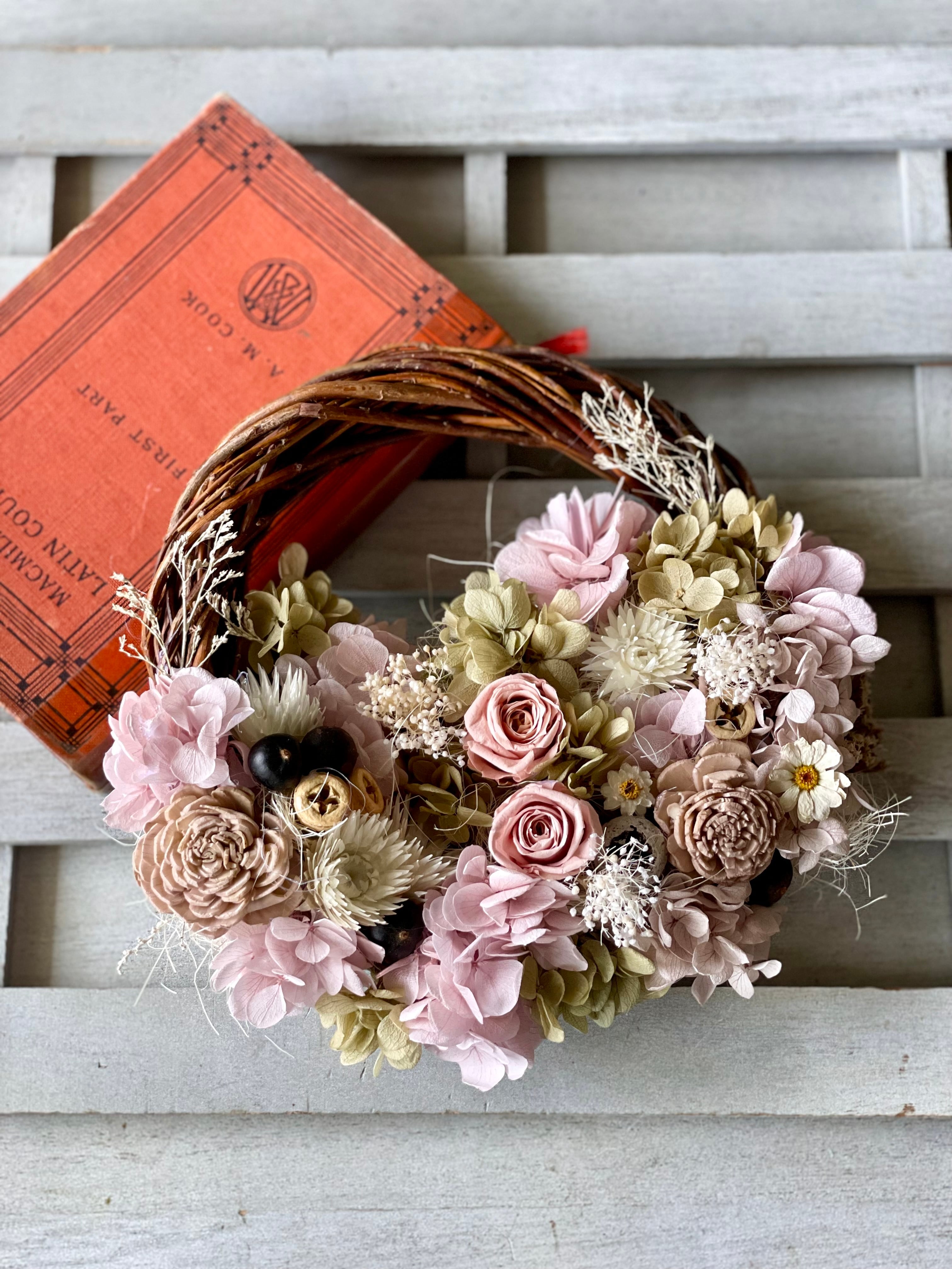 ラベンダーと紫陽花の大人シックリース&スワッグ 