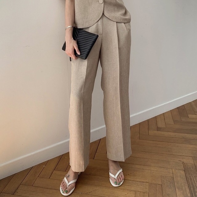 センタープレスパンツ レディース 送料無料 ボトムス パンツ ストレートパンツ タック入りウエストゴムベルト付きストレートテーパードパンツ センタープレスハイライズカラーパンツ  ハイウエスト 大人可愛い きれいめ 上品 エレガント ベージュ ニュアンスカラー 体型カバー 脚長 定番 春夏 秋冬 大人 かわいい おしゃれ 普段使い デイリー お呼ばれ お出かけ デート オフィス 通勤 通学 旅行 パーティー 二次会 フォーマル トレンド