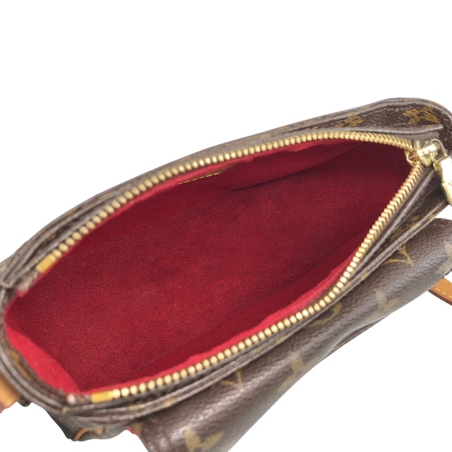 LOUIS VUITTON ルイヴィトン モノグラム ショルダーバッグ ブラウン PVC レザー vintage ヴィンテージ オールド  53bcj4