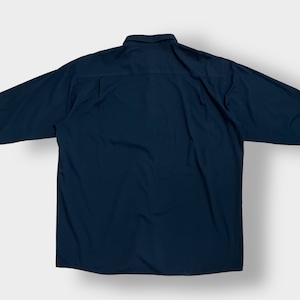 CiNTAS HAITI製 ワークシャツ 長袖 ワッペン 3XL ビッグサイズ ワーク系 企業ロゴ 企業系  シンタス 黒 US古着