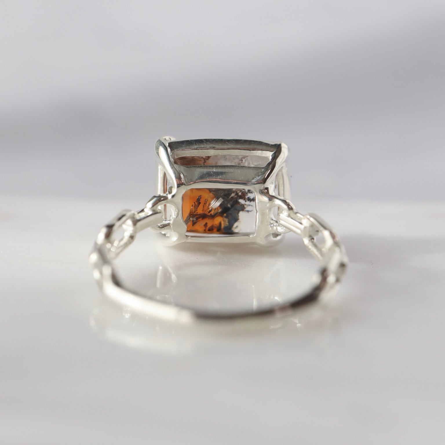 デンドリティッククォーツ チェーンring / Silver | DoubleMoon jewelry