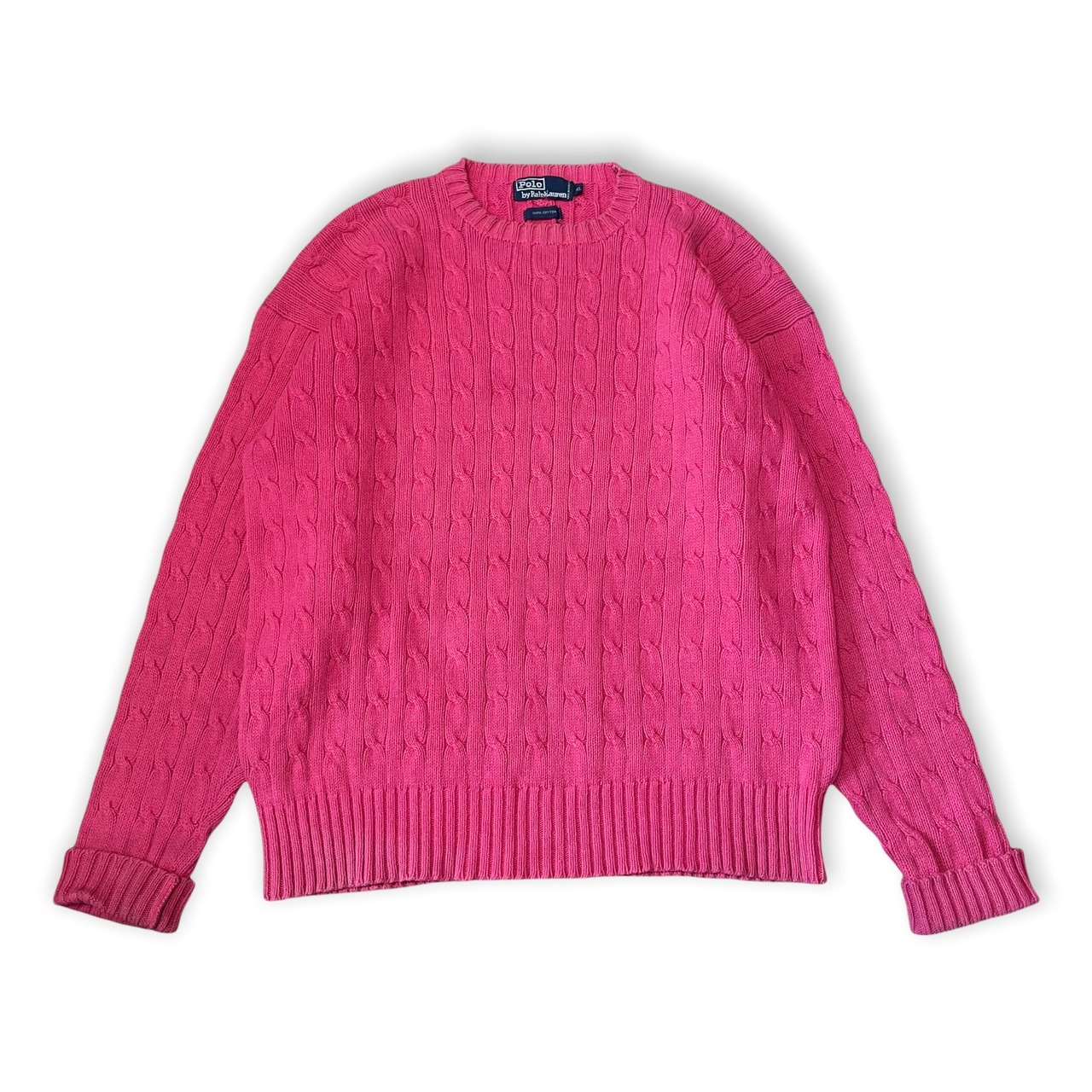 90s Ralph Lauren(ラルフローレン) Cotton Cable Sweater コットン 