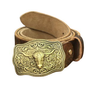 Brass cow yellow color belt buckle