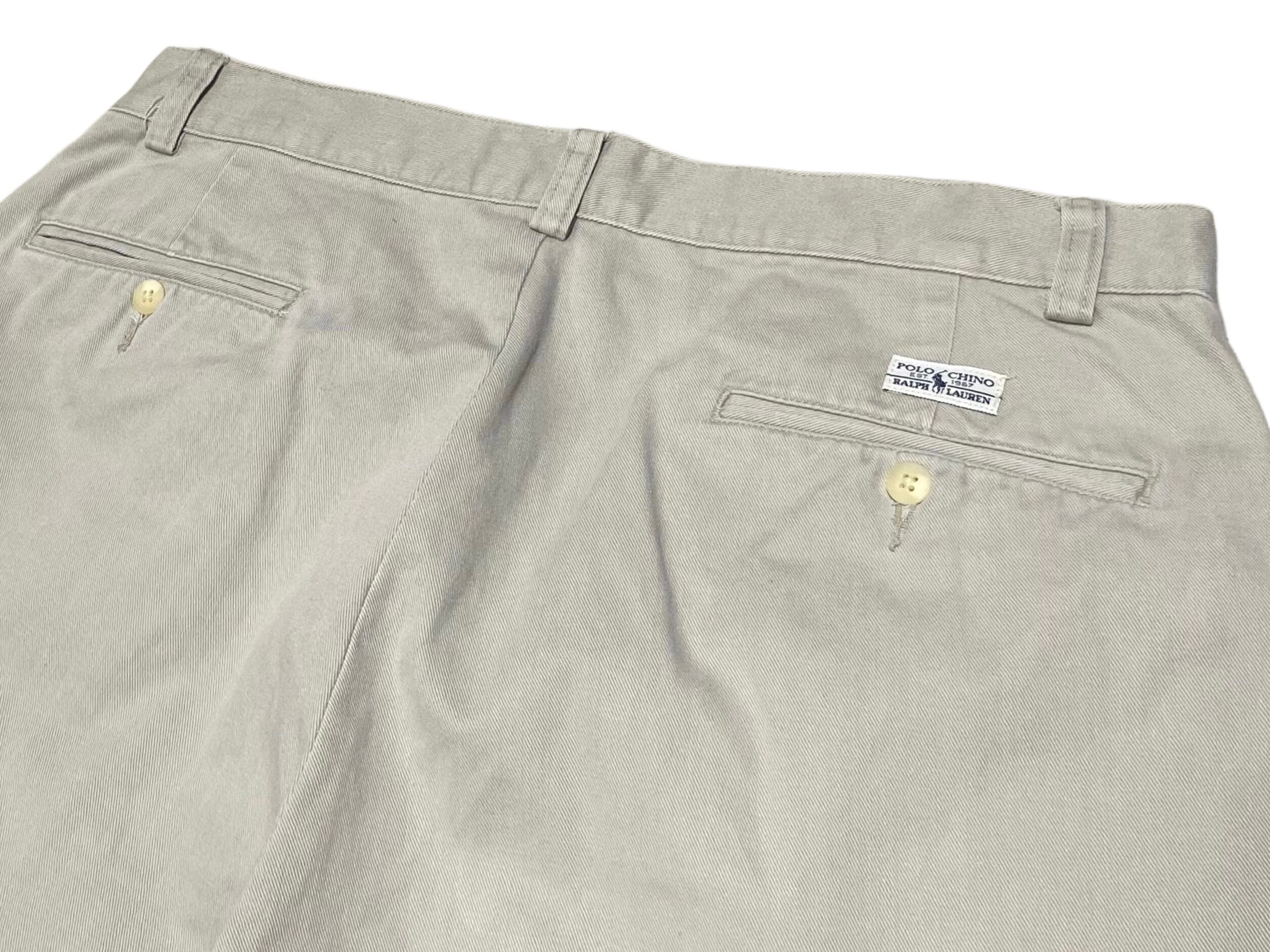 90s POLO RALPH LAUREN インプリーツ ツータック チノパン アイボリー