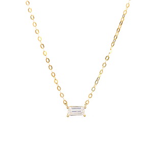 K14YG モアサナイトネックレス 「バゲット」