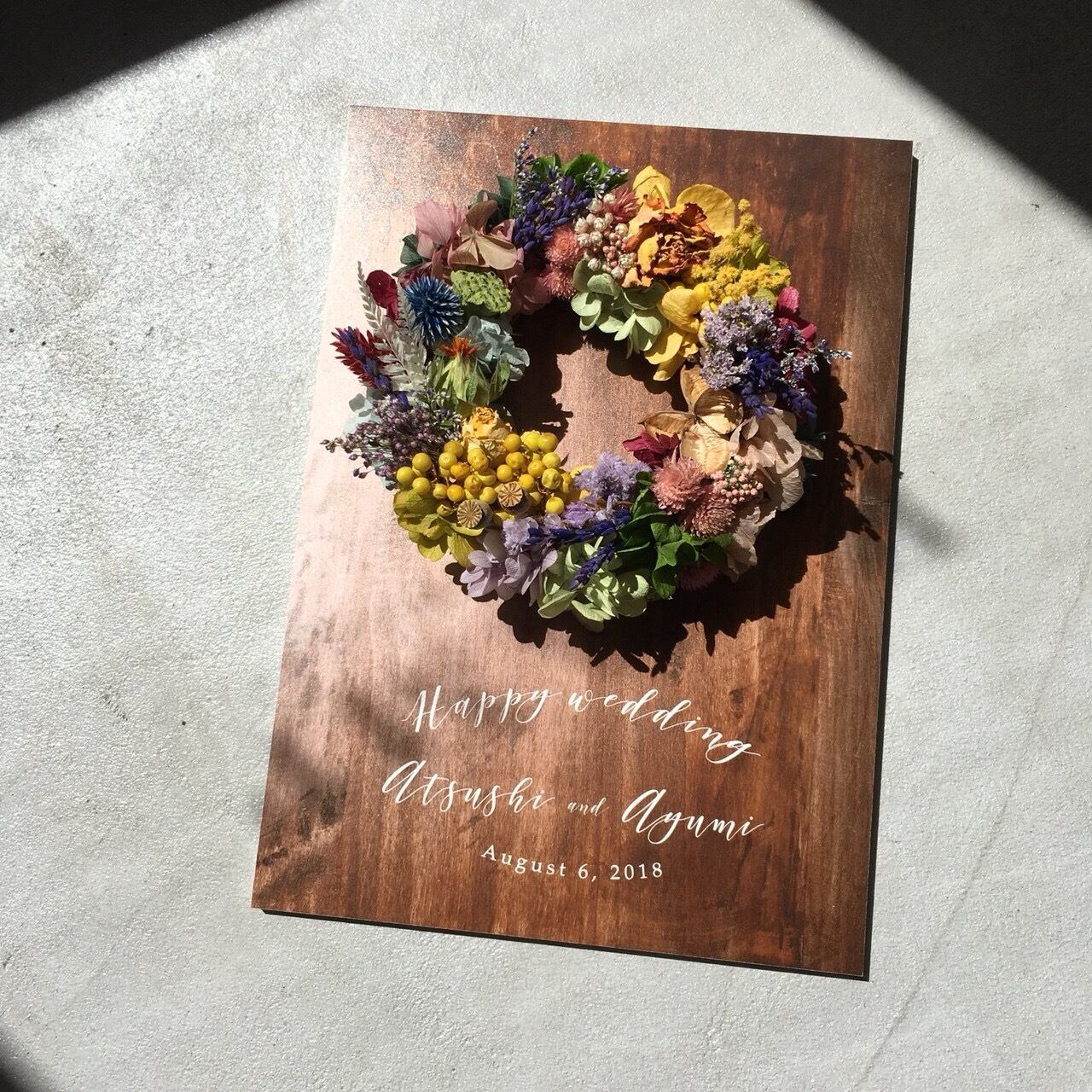 リースウェルカムボード│ドライフラワー プリザーブドフラワー