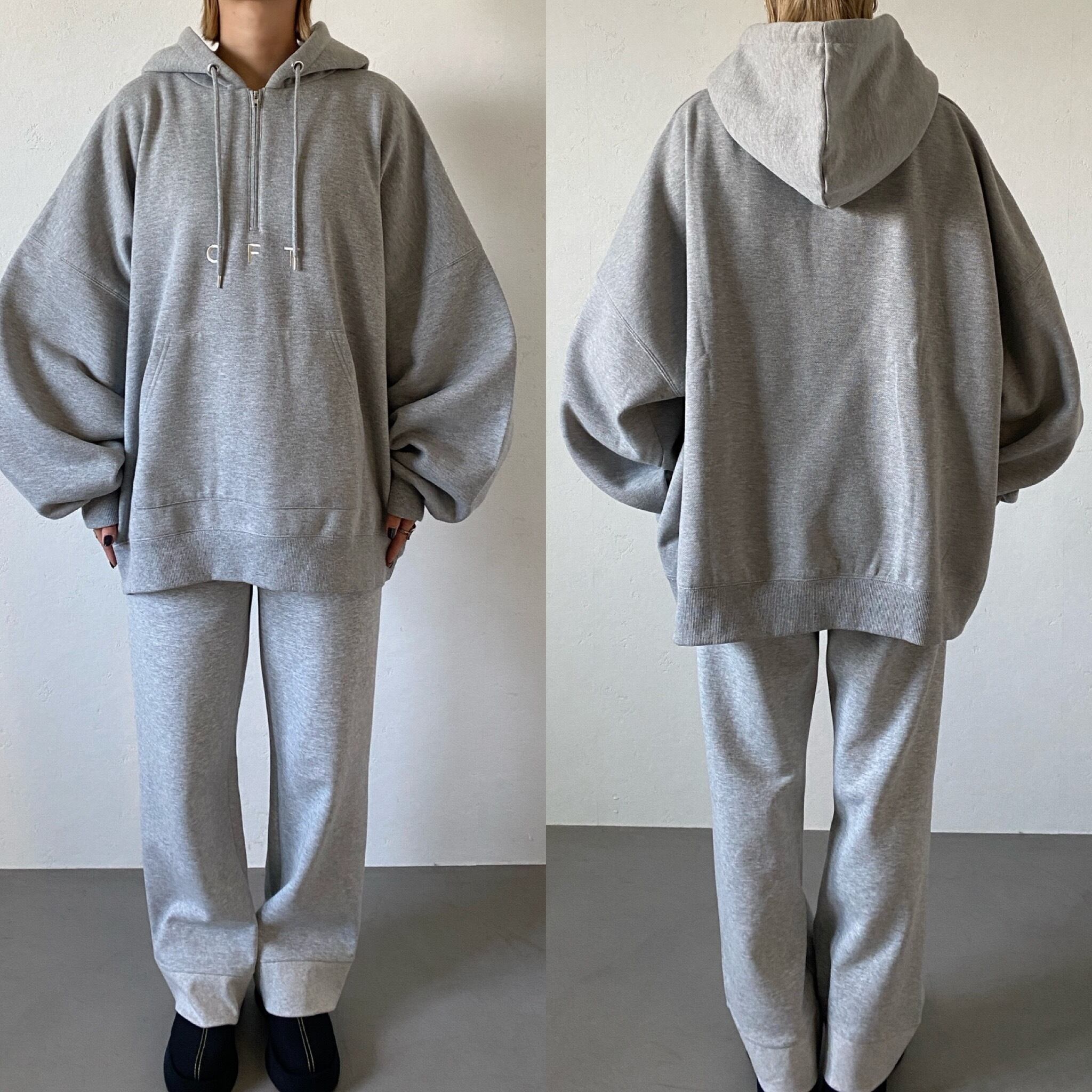 cft. logo sweat hoodie gray