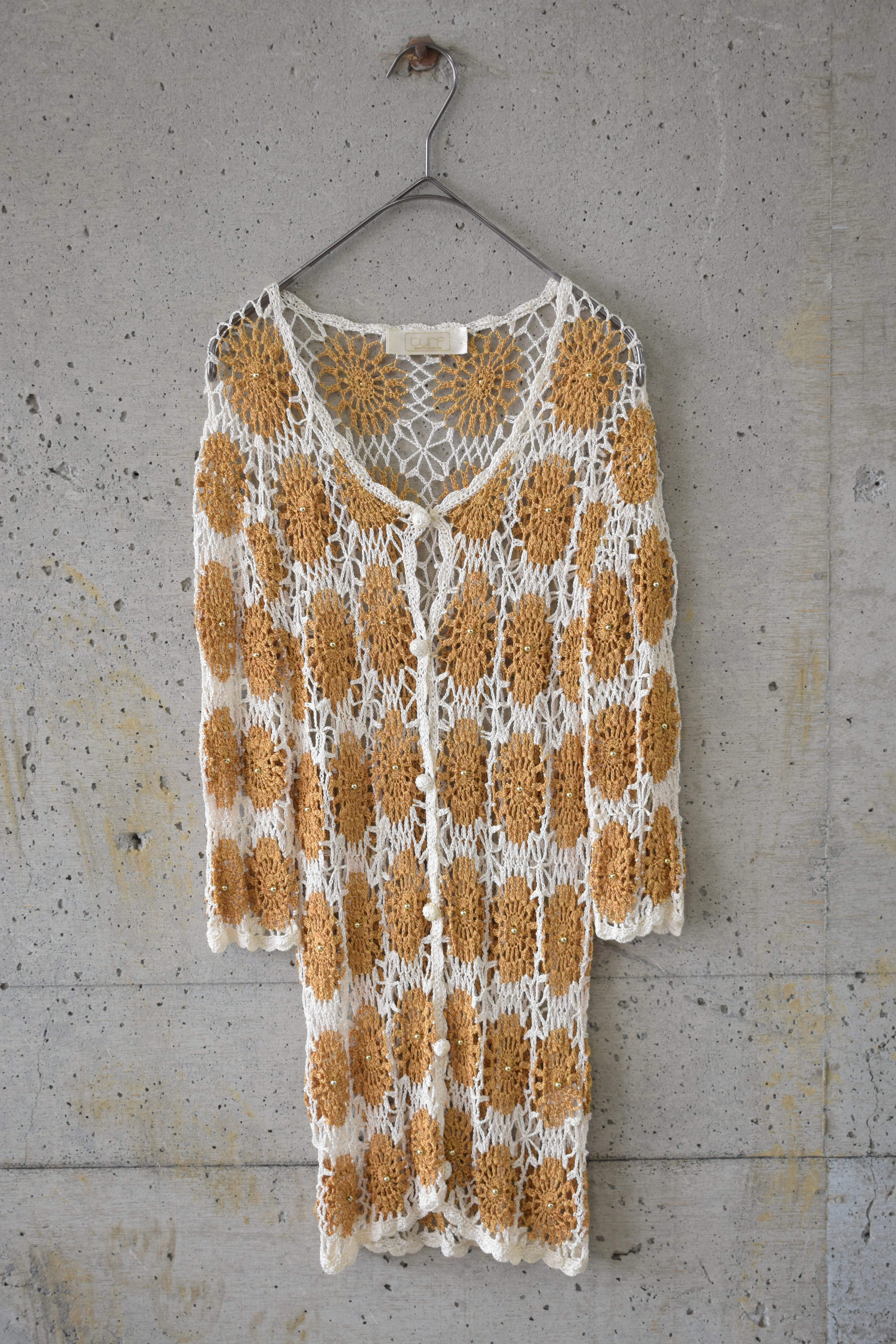 Crochet long cardigan