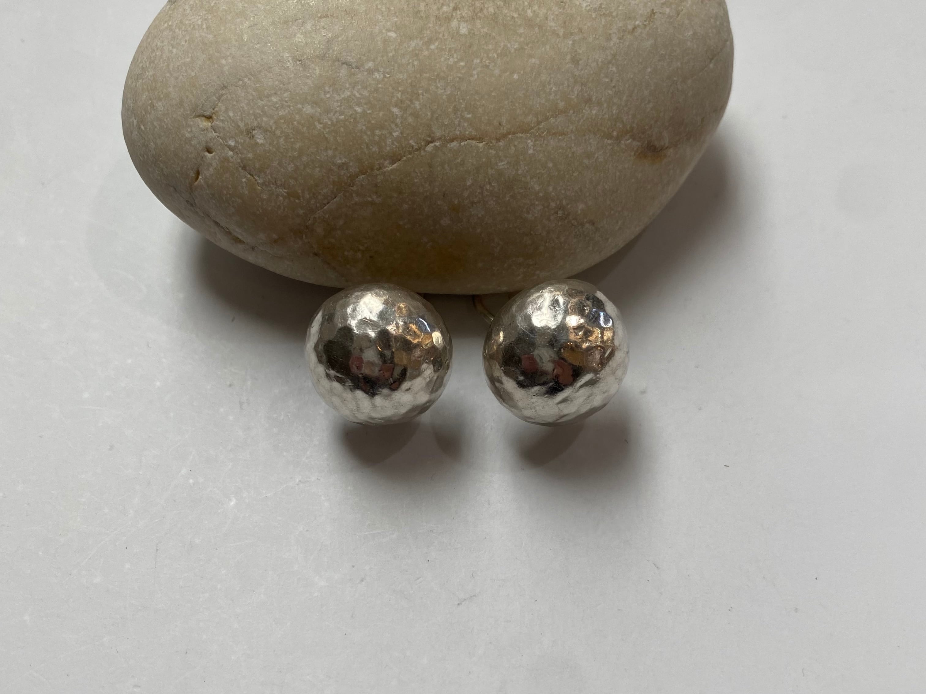 〈vintage silver925〉hammered ball pierce