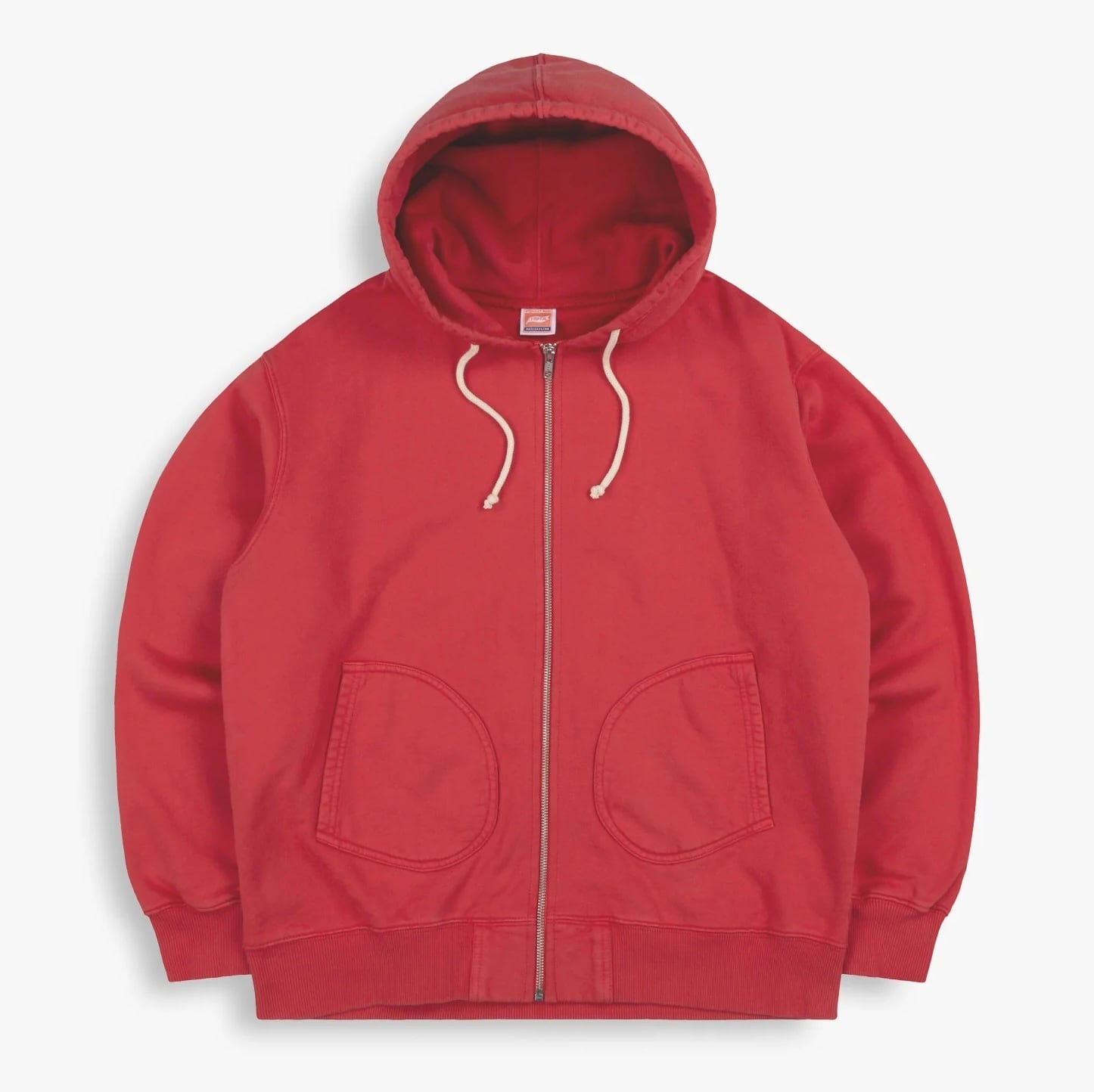 FULL ZIP THRU PARKA HOODED SWEATSHIRT Red by TSPTR