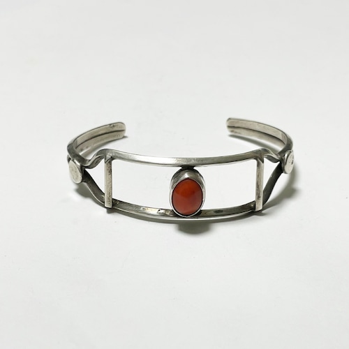 Vintage Southwestern Style Coral Cuff Bracelet