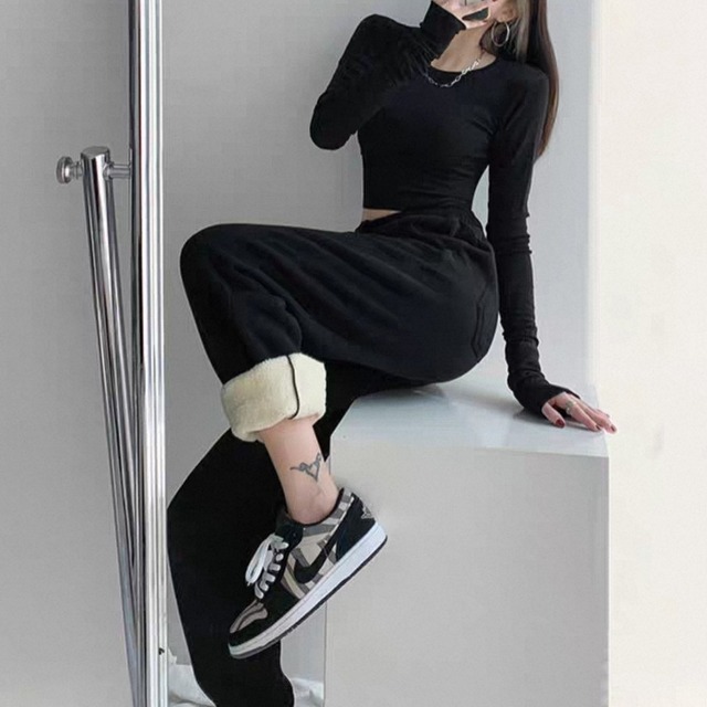 Highwaist Fleece lining Sweat Pants 125518