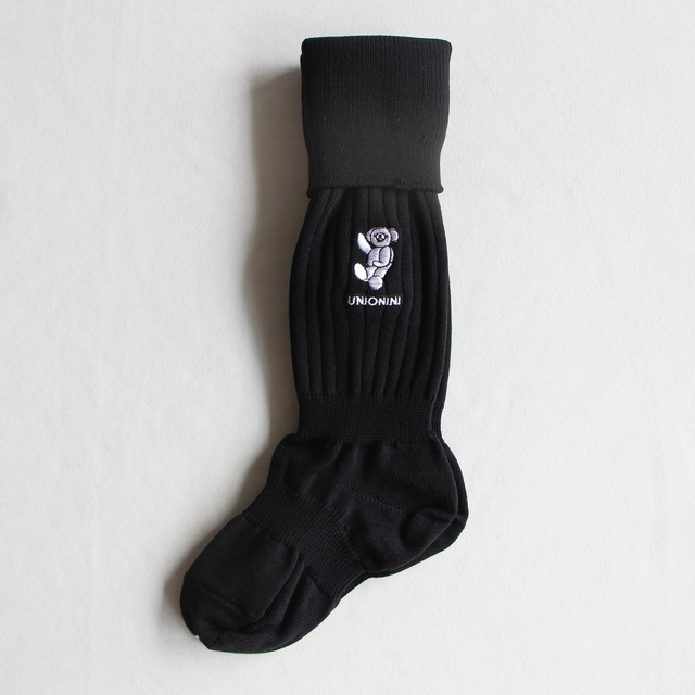 《UNIONINI 2021AW》over-knee teddybear socks / black
