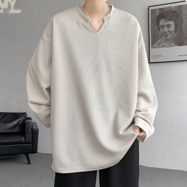V-neck basic long-sleeved T-shirt(MT1334)
