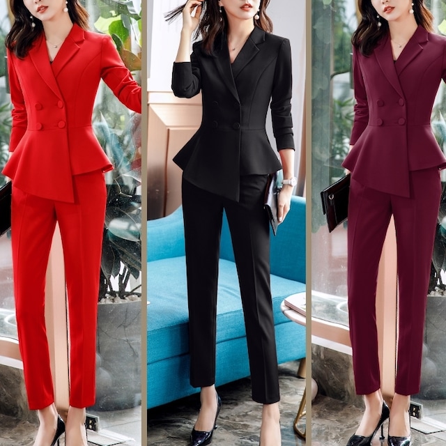 パンツスーツ レディース 春夏 秋冬 春 夏 秋 冬 赤 黒 スーツ 上下セット 2点セット ジャケット パンツ セットアップ セットアップスーツ タイト ビジネススーツ ロング パンツスーツ ロングパンツ ペプラム フリル ペプラムジャケット レディーススーツ 大きいサイズ パンツスーツ レディース 春夏 秋冬 春 夏 秋 冬 赤 黒 スーツ 上下セット 2点セット ジャケット パンツ セットアップ セットアップスーツ タイト ビジネススーツ ロング パンツスーツ ロングパンツ ペプラム フリル ペプラムジャケット レディーススーツ 大きいサイズ