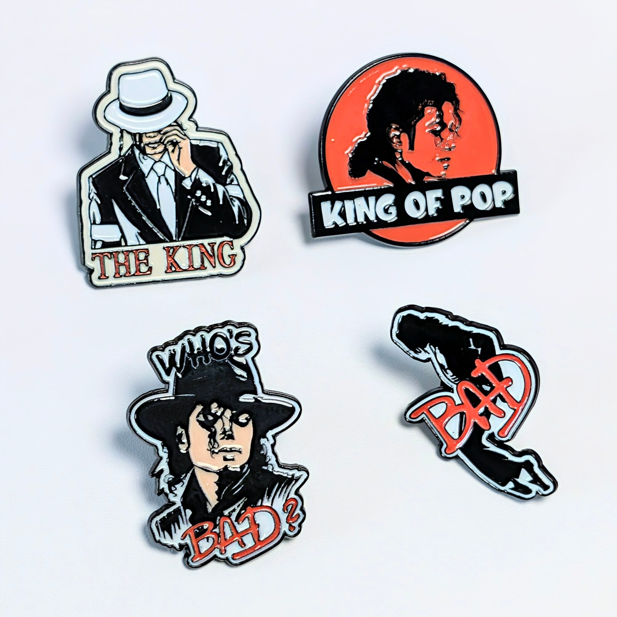 送料無料！ ★ピンズ PINS★ピンバッジ 【  マイケルジャクソン（Michael Jackson) 】4Pセット / ピンズセット 〚アメリカン雑貨 アメトイ〛