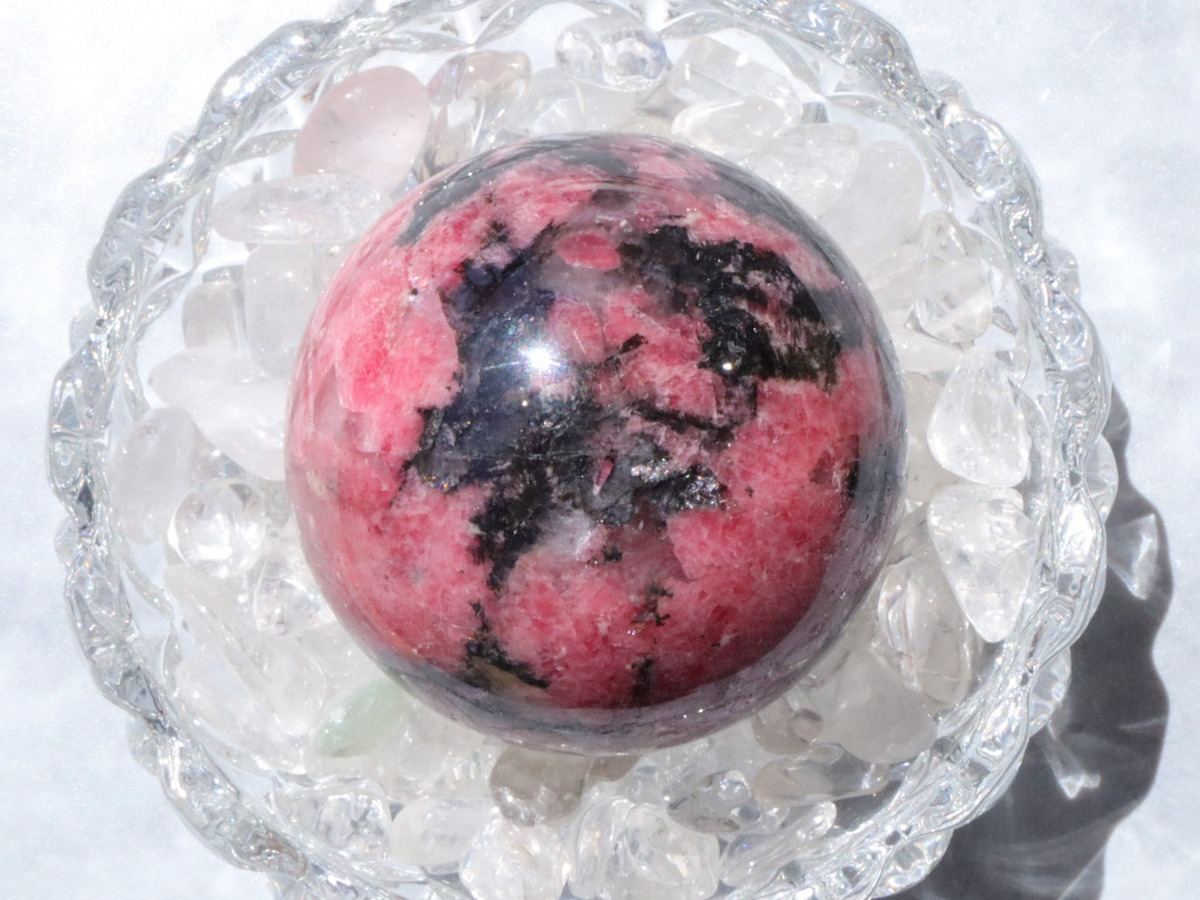 Uovo Di Cristallo Rhodonite Naturale - Pietra Rosa Per Collezione, Cristalloterapia, Altezza 4,8 Cm