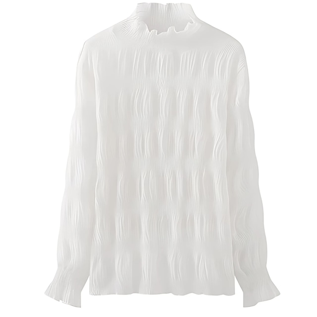 Shirring Stand Collar Top F0081