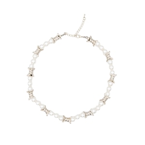 BARBED WIRE PEARL NACKLACE