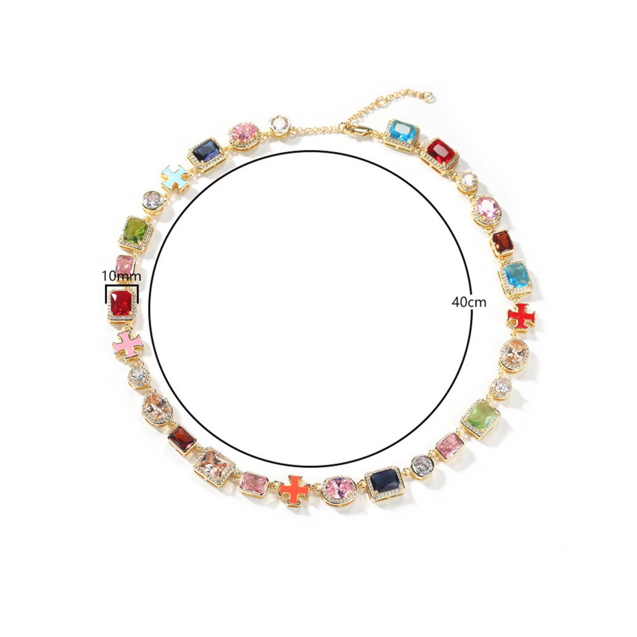 2色カラーストーン ネックレス W236