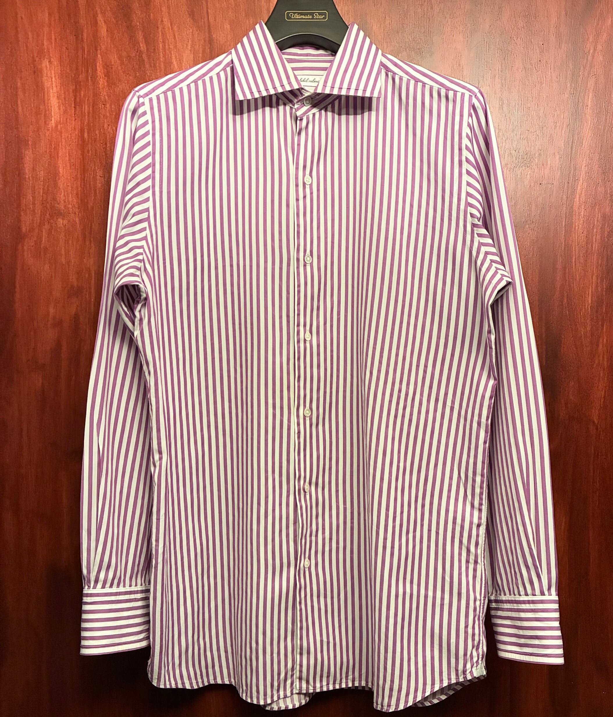 MADE IN ITALY製 Loro Piana ストライプ柄 長袖オックスフォードシャツ