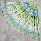 フラダンス 衣装 パウスカート メネフネプランテーション ホワイト系 MENEHUNE PLANTETION 日本製 シングル かわいい ローズ柄 爽やか 華やか 鮮やか 明るい 水色 ハワイアン アロハ ハワイアンプリント フラ ダンス レッスン 練習