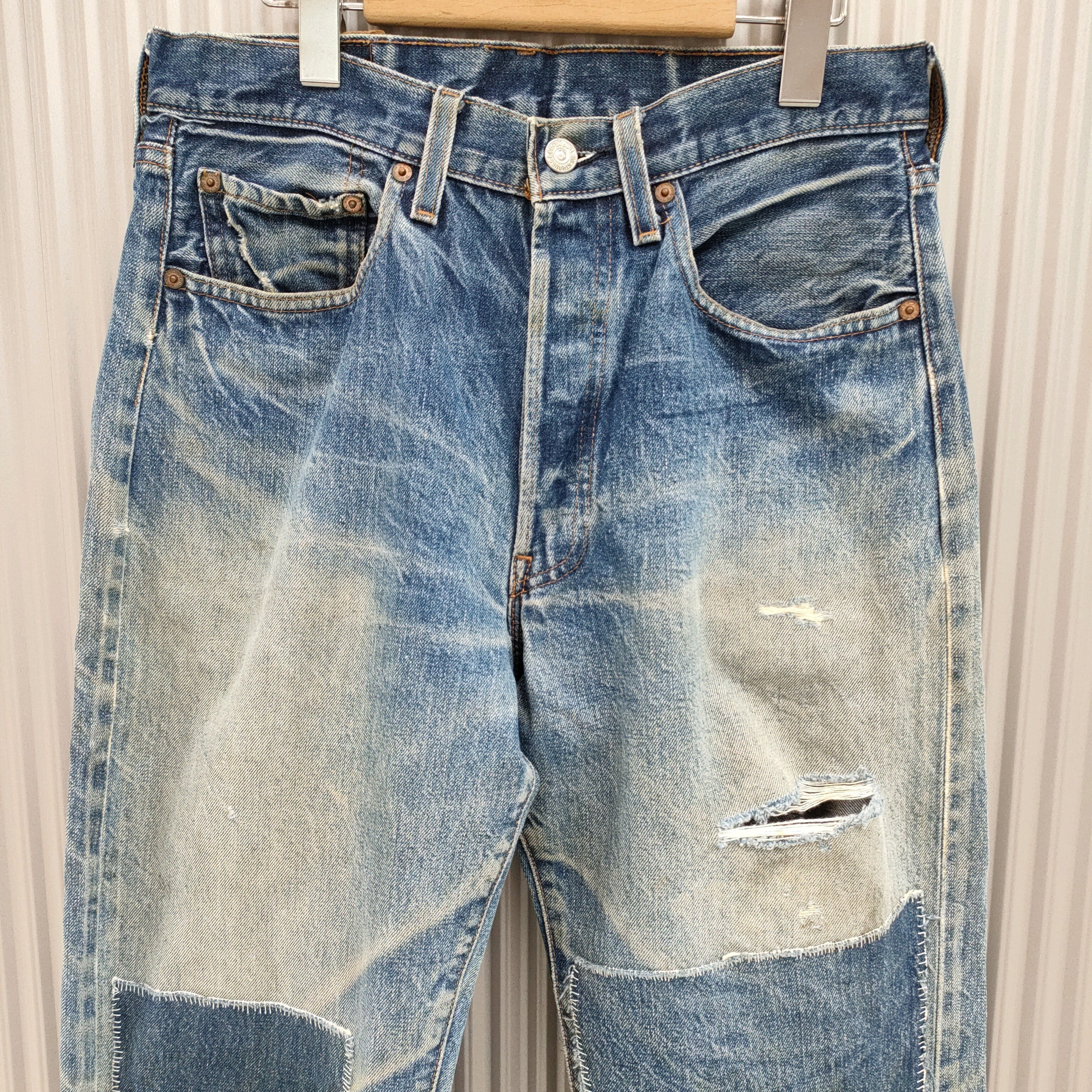 希少 Levi's 501xx USA製 ヴィンテージ クラッシュ デニム - デニム ...