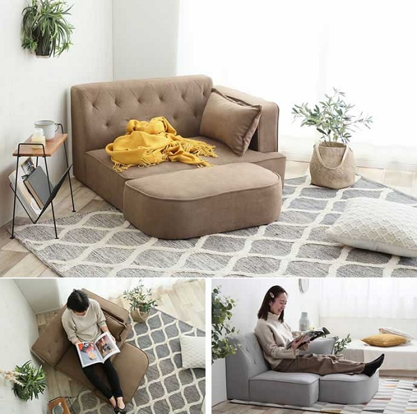 2人掛け】 Emilia オットマン付き2人掛けソファ 2人掛け】 Emilia オットマン付き2人掛けソファ