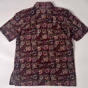 Leilian レリアン フローラル 半袖 シアーシャツ 7/レッド系 レディース