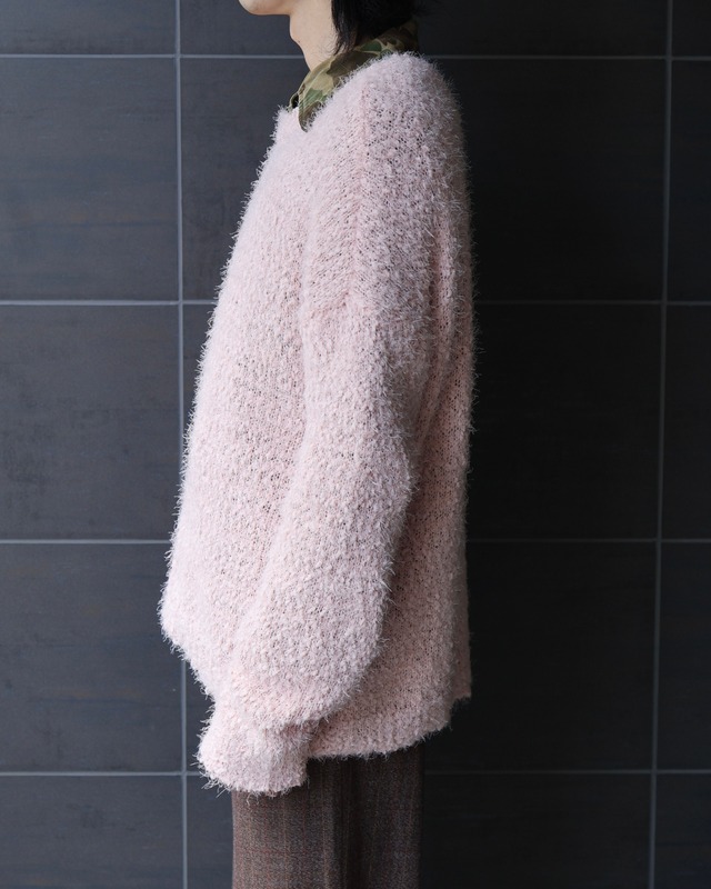 loose neck shaggy knit