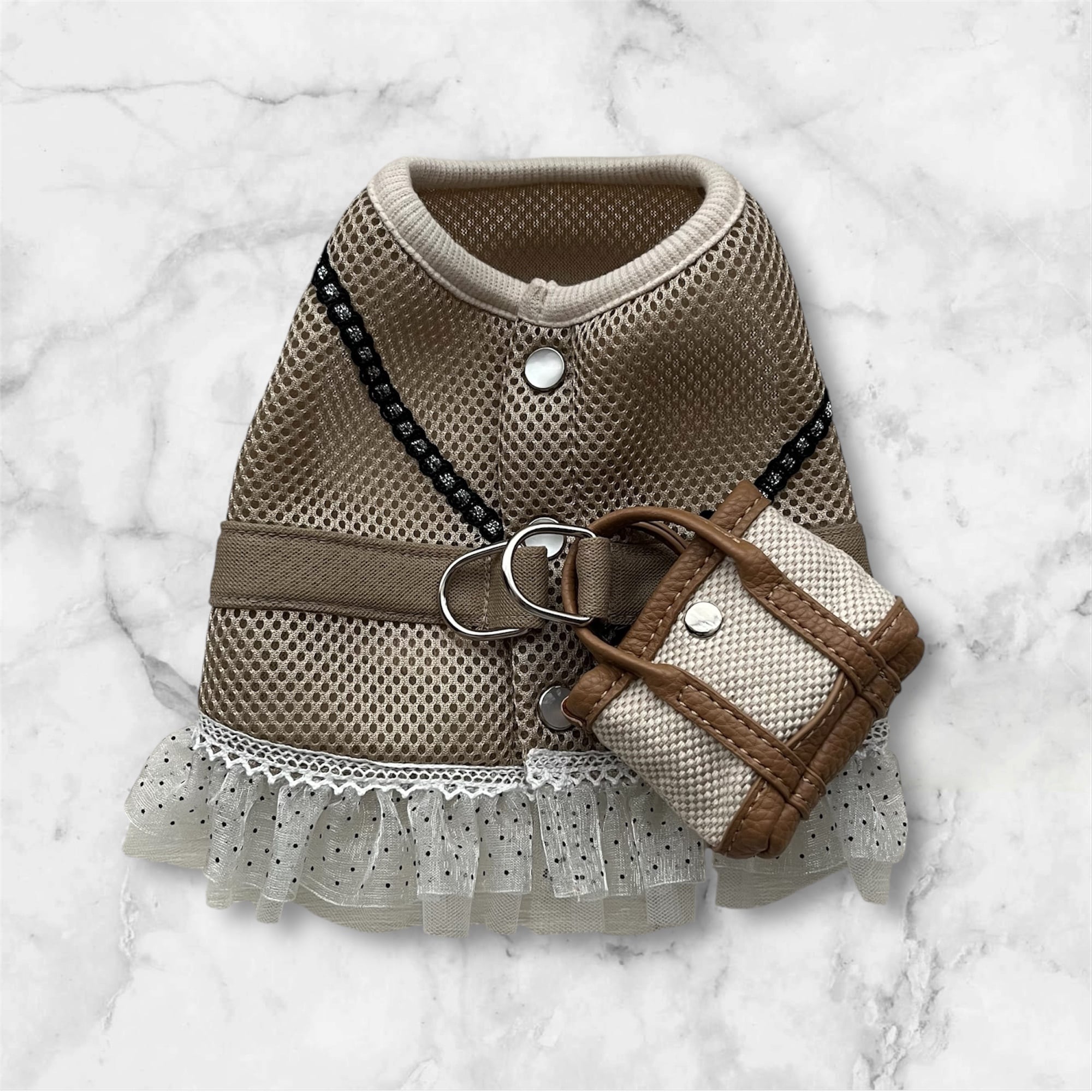 【ハーネス&ショルダートート】ベージュ&ナチュラル❤おそろいコーデ【送料無料】