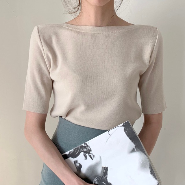 女性力アップ、韓国風カントリースタイル半袖ニート　A0686