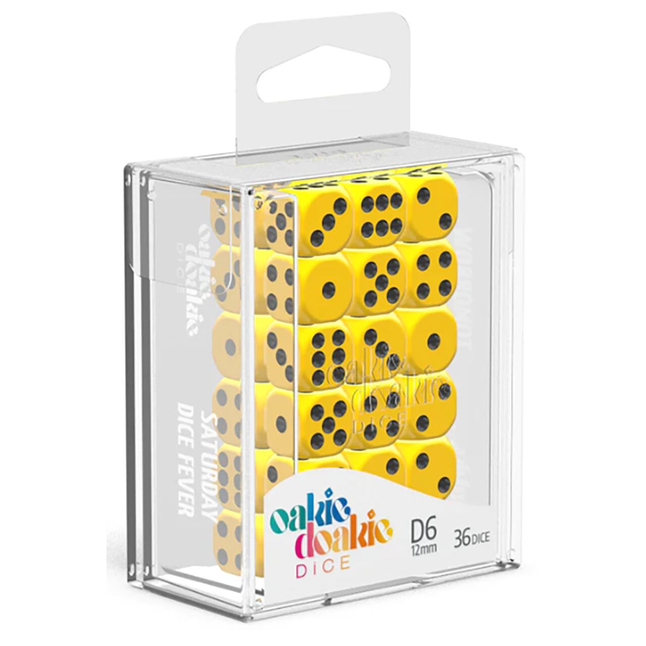 oakie doakie DICE D6 Dice 12 mm Solid - Yellow (36)