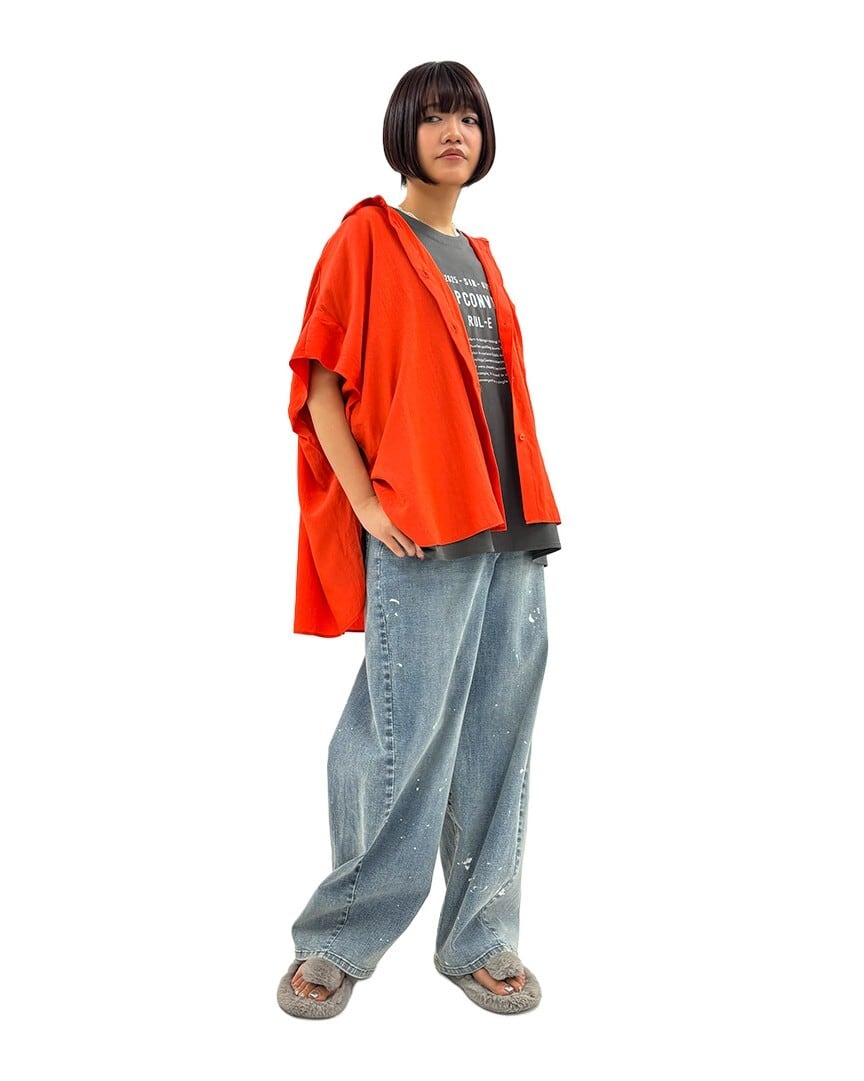 ⭐人気⭐【ayane】ペイント加工バレルレッグパンツ 875815 826543