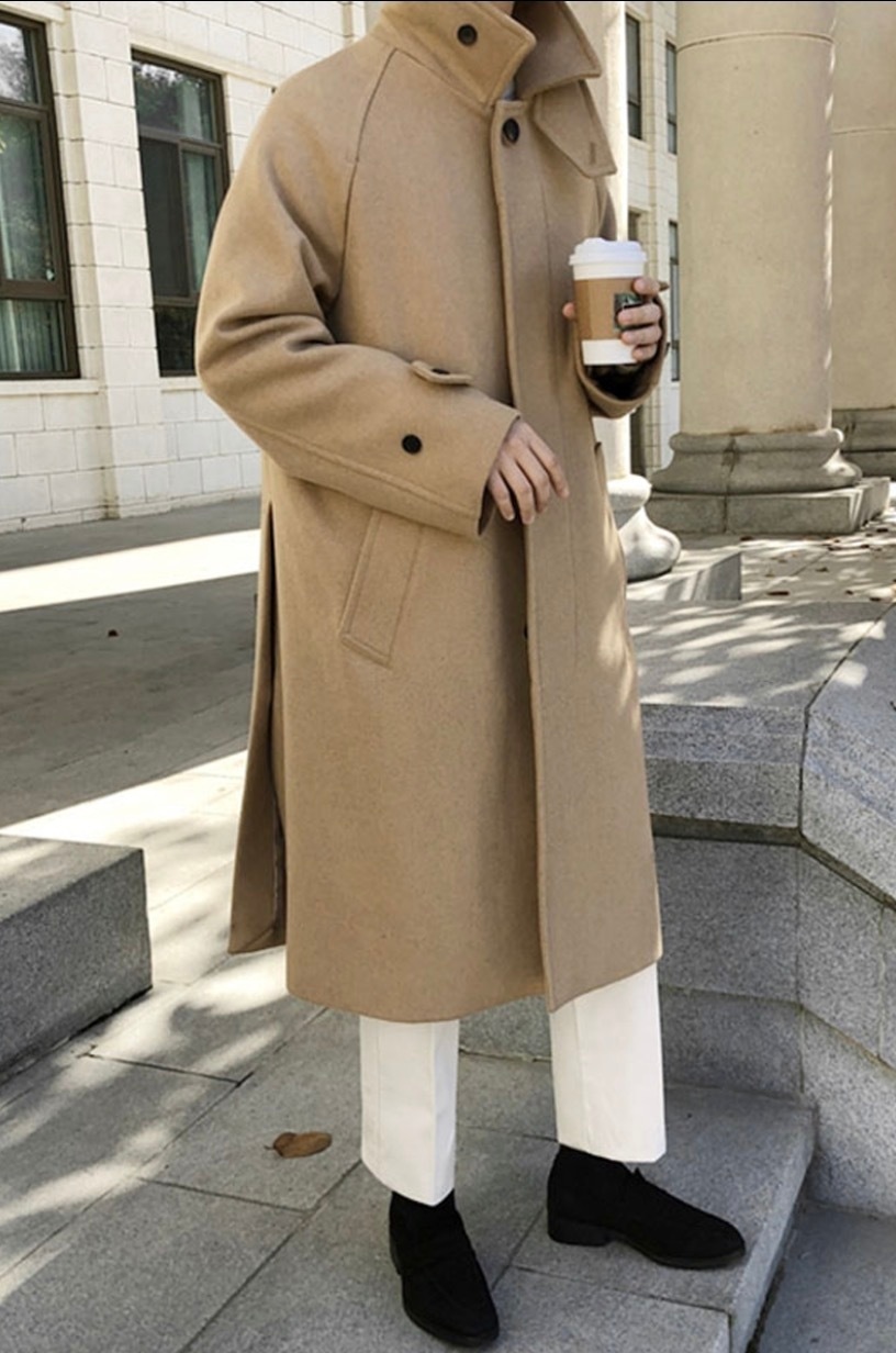 ブリティッシュステンカラーウールコート ベージュ