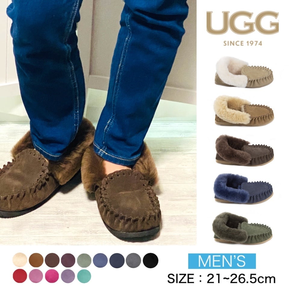 UGG 1974] メンズ シープスキン モカシン スリッポン シューズ | UGG