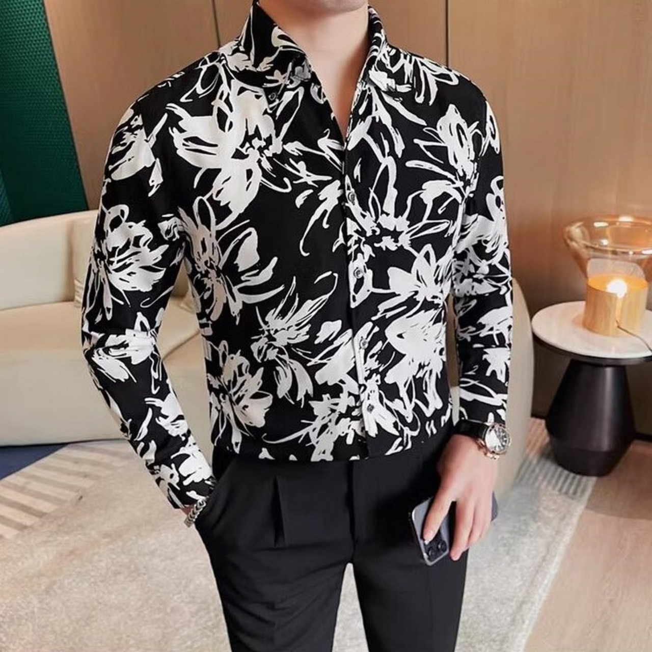 v neck print shirt 00284