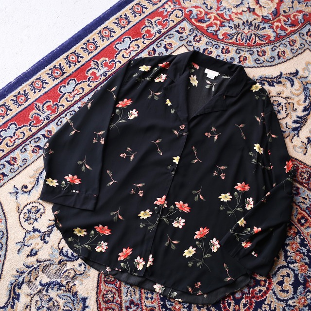 flower art pattern wide silhouette loose shirt