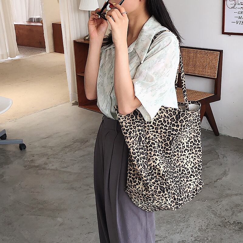 バッグ トートバッグ ヒョウ柄 レオパード柄 大容量 カジュアル ストリート Ladiesfashion Kandk