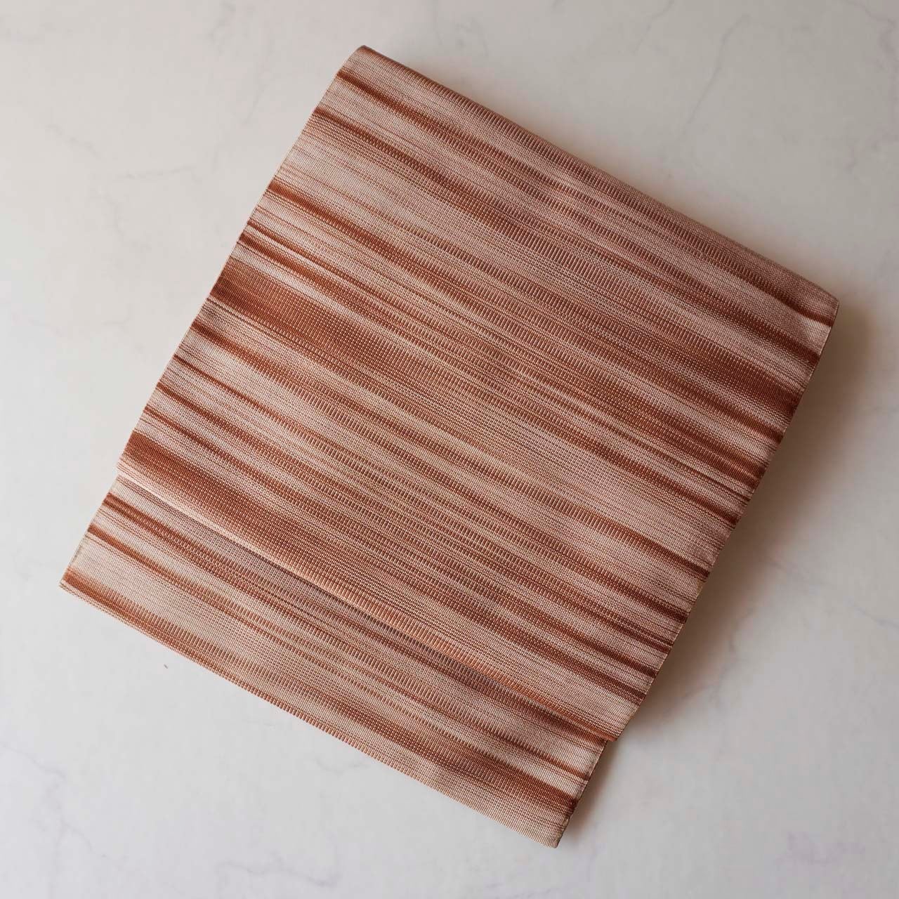 【なごや帯】洗柿地 縞文 かがり八寸 綴れなごや帯