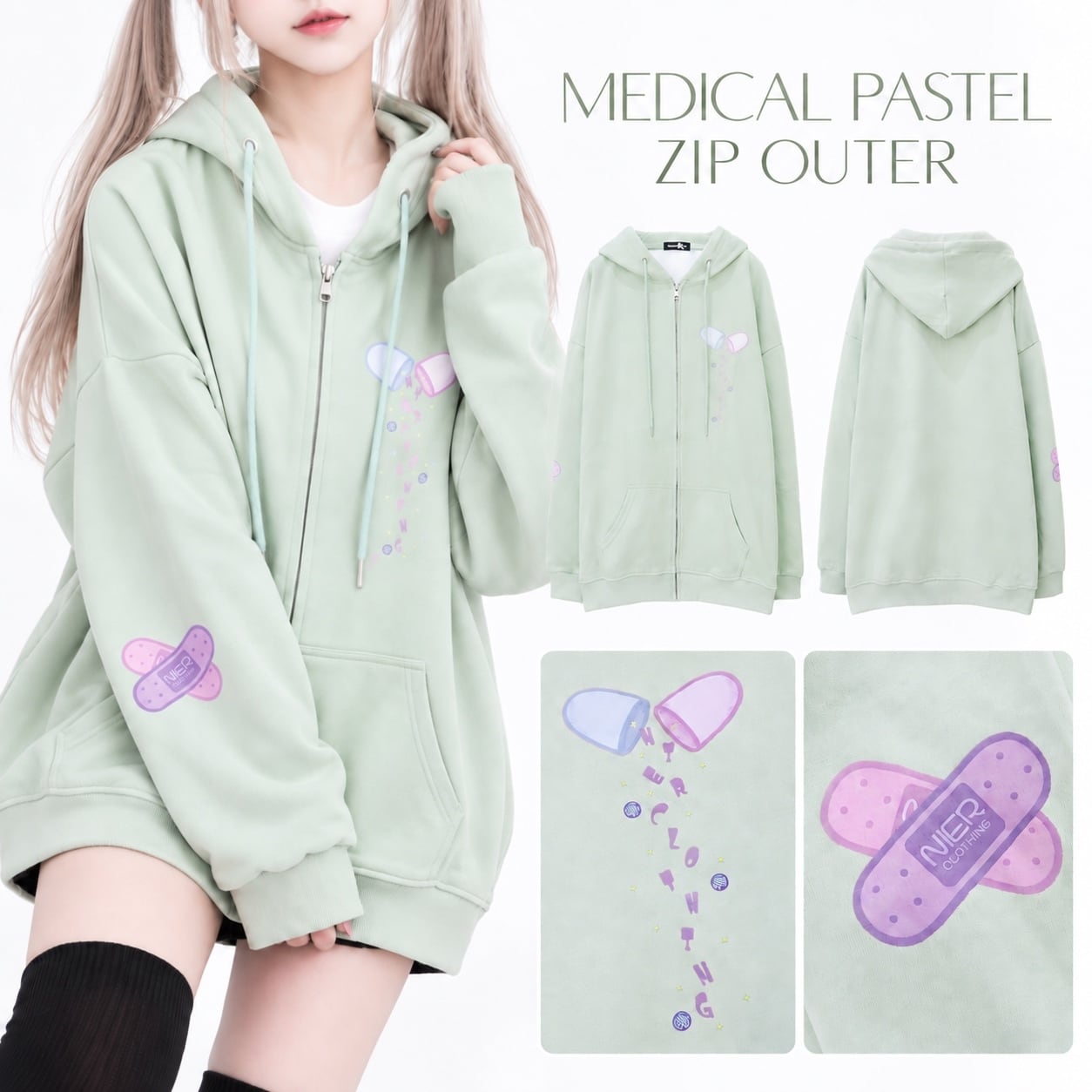 MEDICAL PASTEL ZIP OUTER | NIER CLOTHING