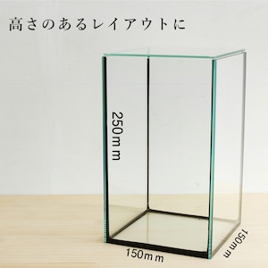 【ガラス容器】 苔テラリウム用 15cmガラス水槽＜High＞（150ｘ150ｘｈ250mm）