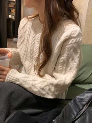 [OUNCE] caren cable cardigan (即納)