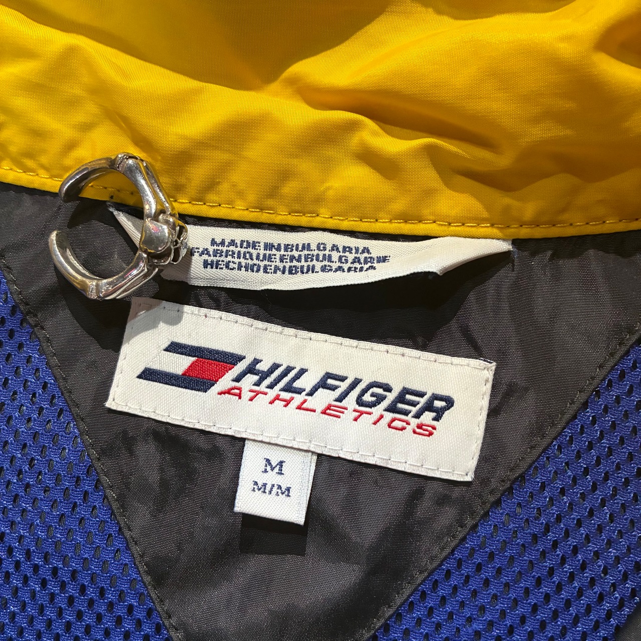 90s TOMMY HILFIGER ATHLETICS ナイロンジャケット 黒黄色 トミー