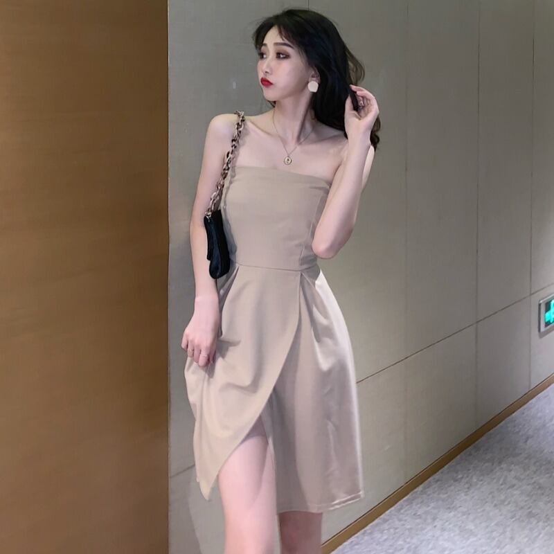 トップス ドレス スリム薄手Aラインショートスカート ハンチェンe85712614335